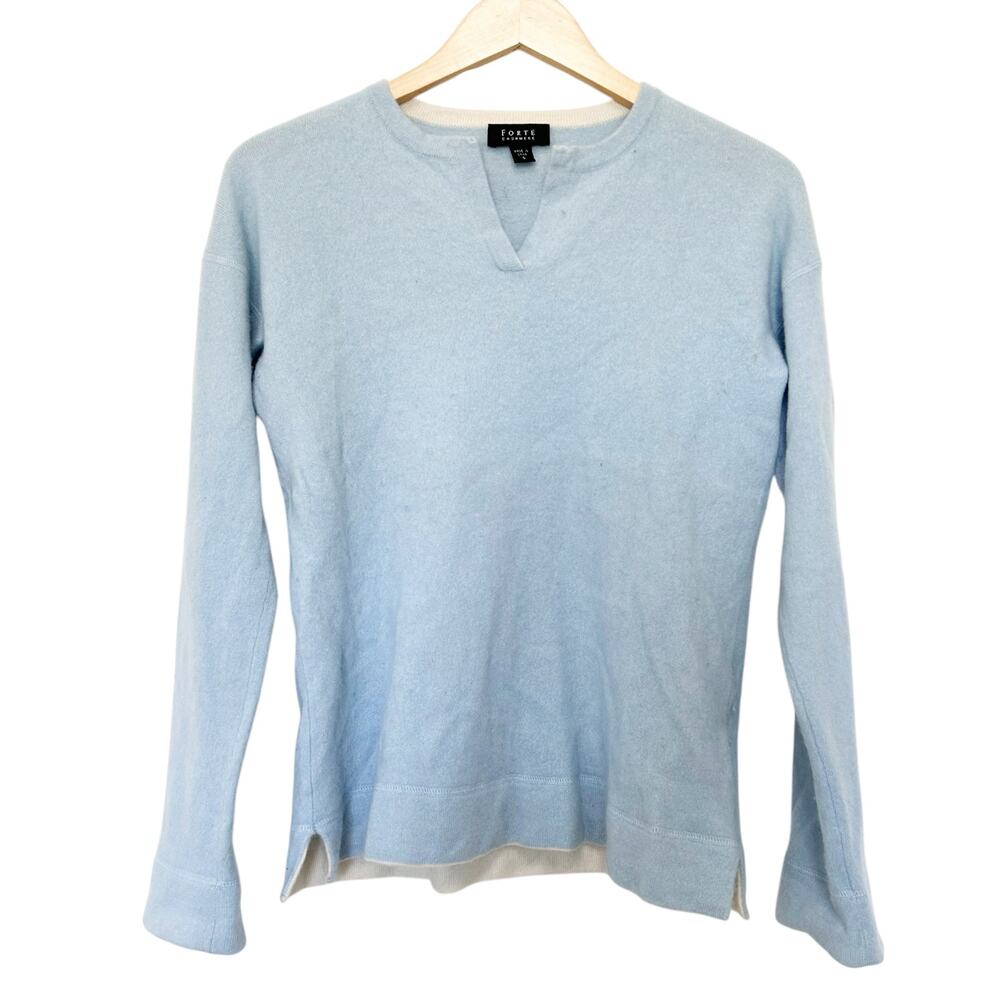 Forte Cashmere Light Blue Sweater Sz S